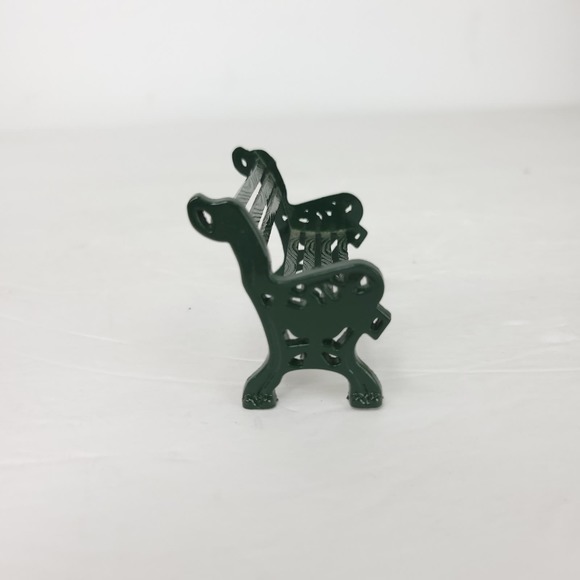 Lemax Metal Green Bench Ornate Work Winter Holiday Village Accessory - Picture 4 of 6